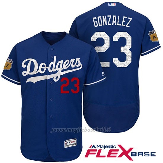 Maglia Baseball Uomo Los Angeles Dodgers Adrian Gonzalez 2017 Allenamento Primaverile Flex Base Giocatore